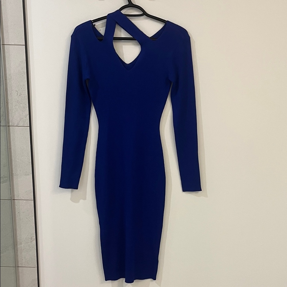 Almost Famous Royal Blue Long Sleeve Knit Dress